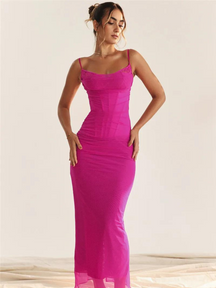 Vestido Longo com Espartilho em Camada Dupla de Tule Modern Luxury - GOLDEN ERA