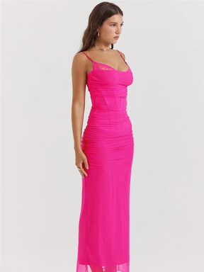 Vestido Longo com Espartilho em Camada Dupla de Tule Modern Luxury - GOLDEN ERA