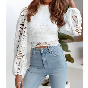 Blusa Cropped de Renda Jasper