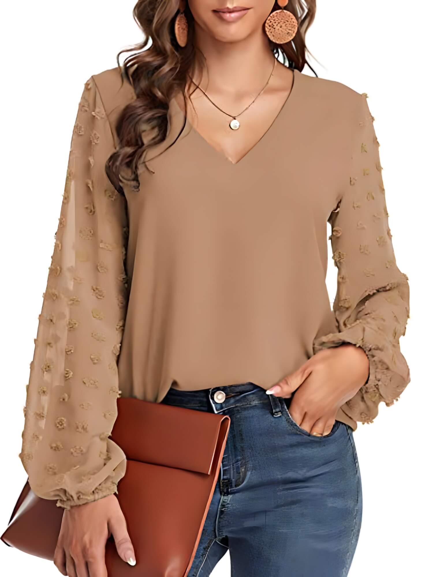 Blusa Casual de Chiffon Ruda
