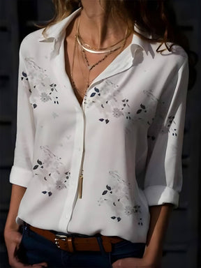 Camisa Casual de Chiffon Peony