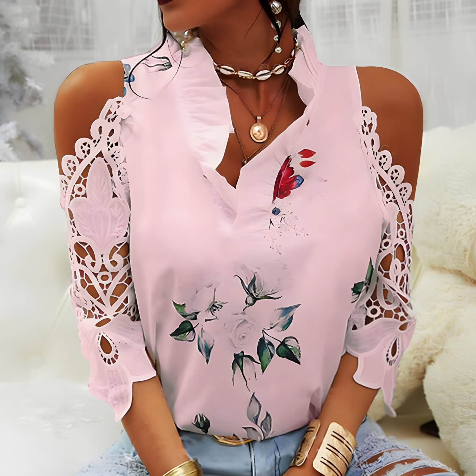 Blusa Casual Ombro Aberto Agapanto