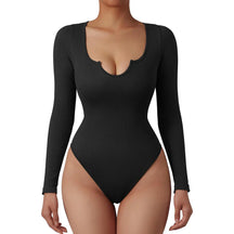 Body Suit Shape Slim Manga Longa com Decote