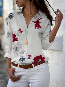 Camisa Casual de Chiffon Peony