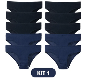 kit 5 Calcinhas Super Confortáveis em Algodão Tecido Luppo - Frete Grátis