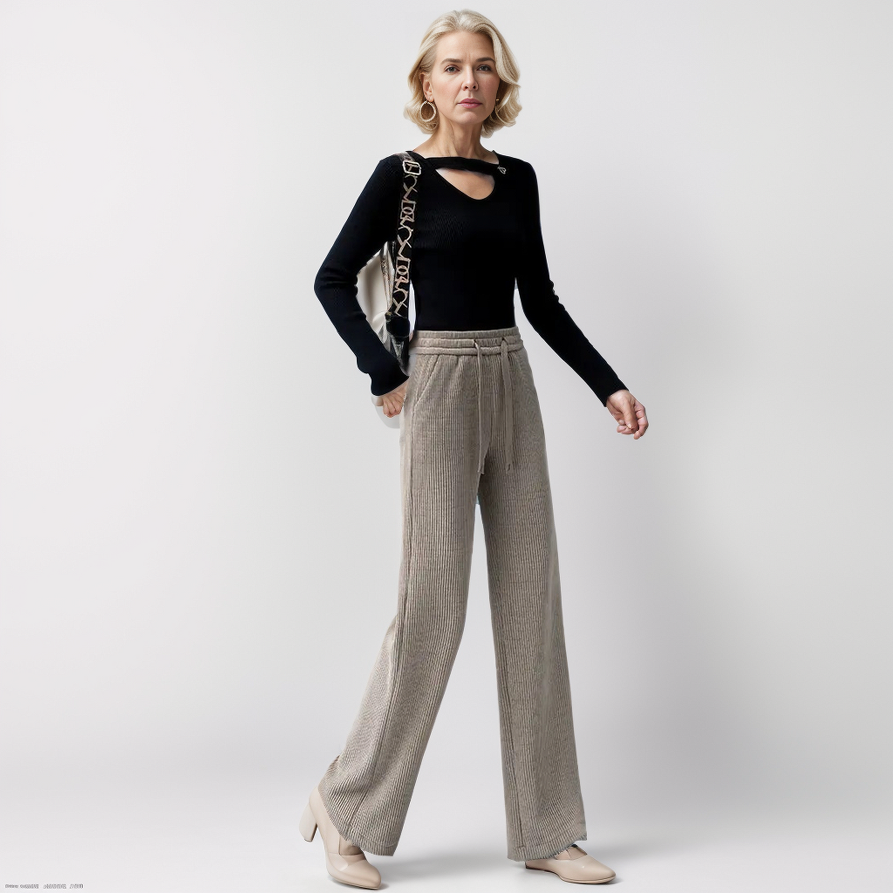 Calça Pantalona Palace™ Moletinho Suave / Camada Extra de Calor Aveludado para seu Inverno Elegante!