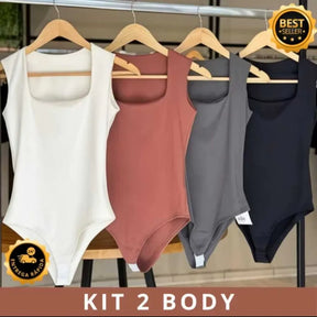 Kit 2 Body Regata Alça Larga - Estilo em Dobro ✨ Pague 1, Leve 2!