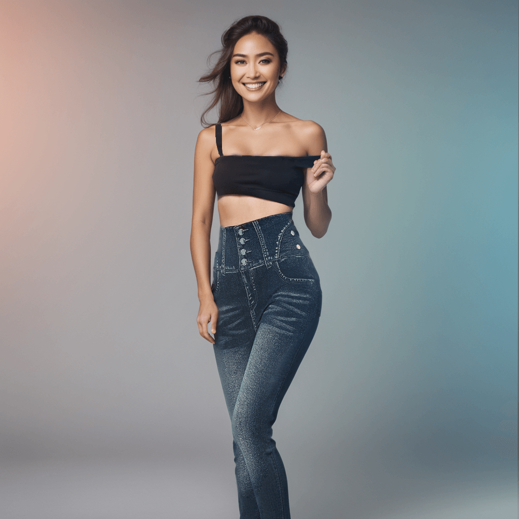 Calça Jeans de Lycra La Belle / A Única com Cintura Alta e Efeito Modelador para uma Elegância Incomparável!